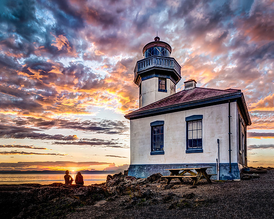 Last Light at Lime Kiln Lighthouse - Canvas Wrap